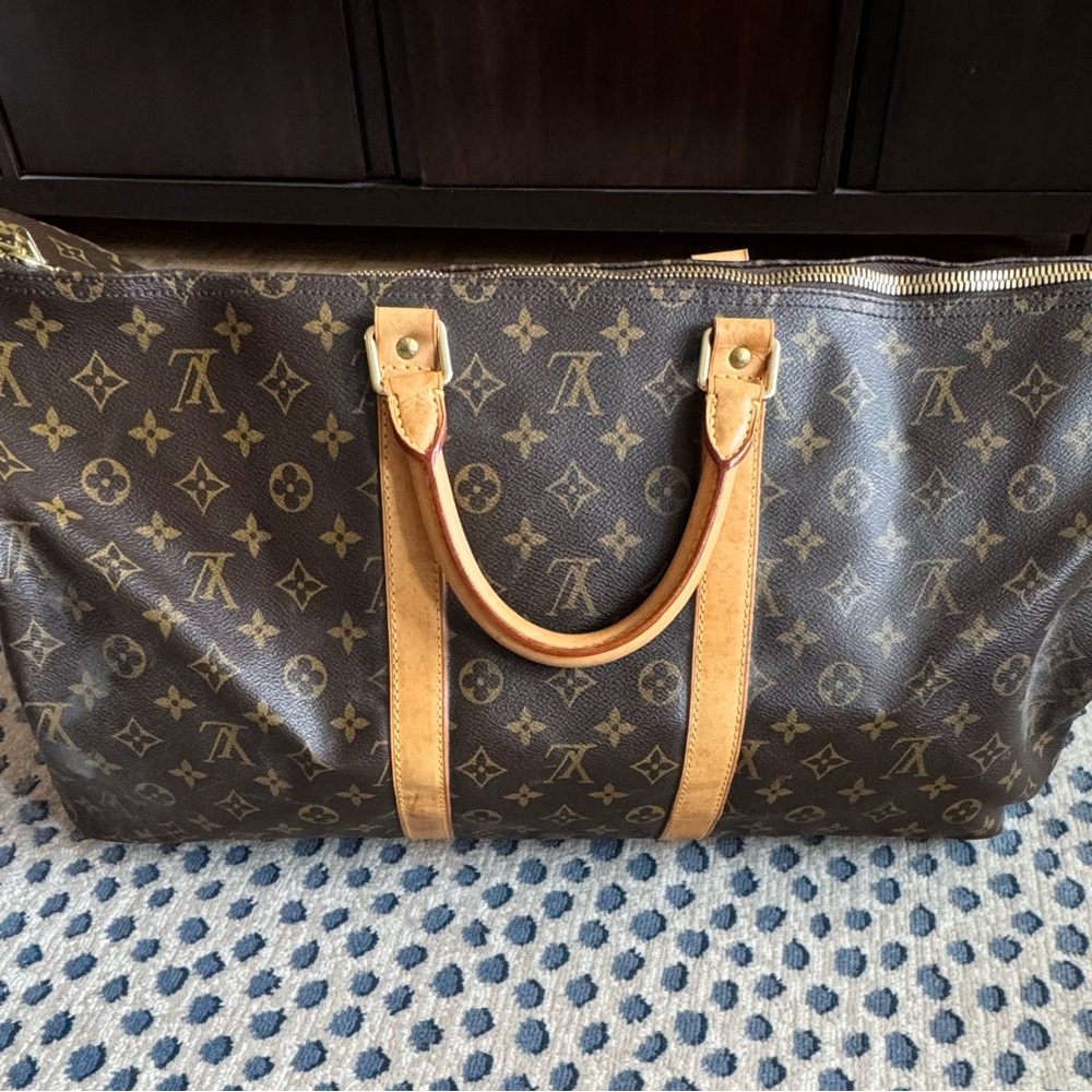 LOUIS VUITTON Monogram Keepal 55 Bandouliere - gently used condition! Authentic